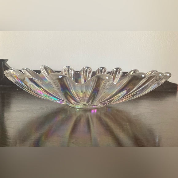 Vintage Federal Glass Celestial Iridescent Starburst 11” Bowl - Picture 2 of 8